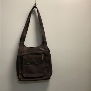 Fossil Dark Brown Leather Messenger Bag